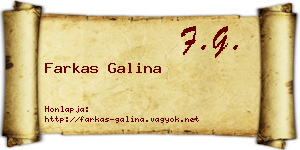 Farkas Galina névjegykártya